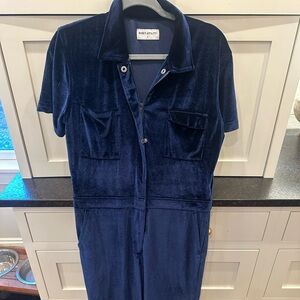 River Island Midnight Blue Velvet Top